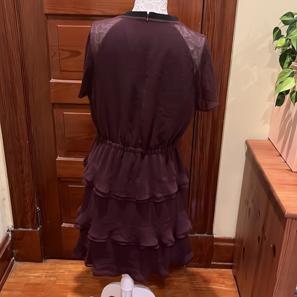 Madewell Purple and Black Ruffle Dress (Size 12) - Picture 9 of 13